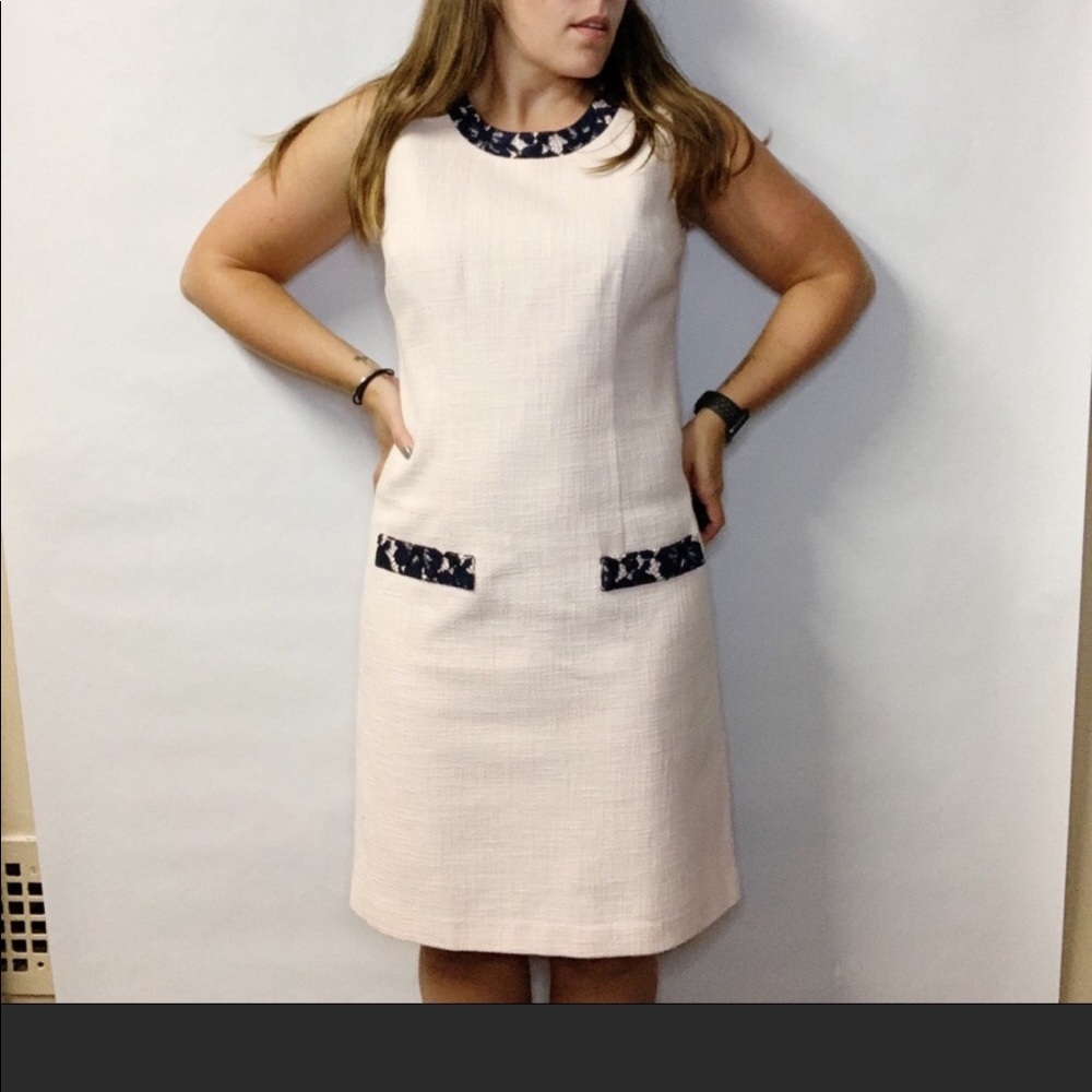 Karl Lagerfeld Paris Pink Sleeveless Tweed Dress